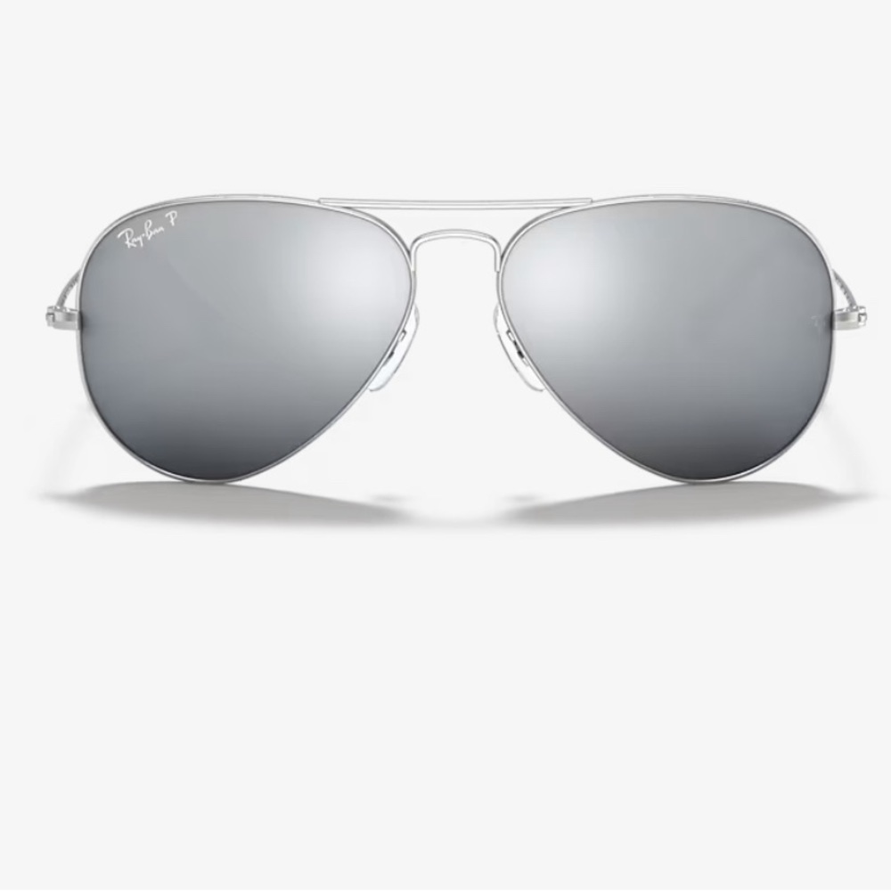 Ray-Ban Silver Aviator Sunglasses with Silver Mirrored Lenses